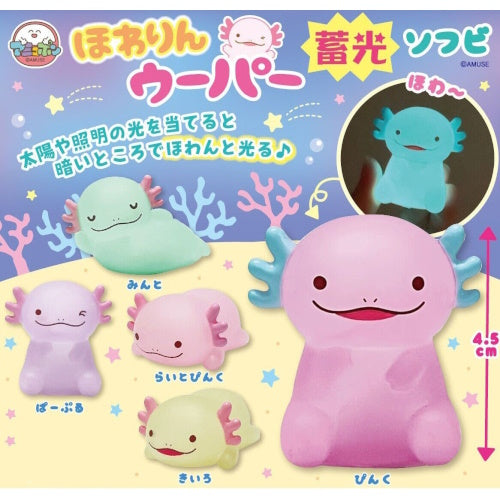 Axolotl Clear Soft Vinyl Glow In The Dark Amuse 2-Inch Mini-Figure