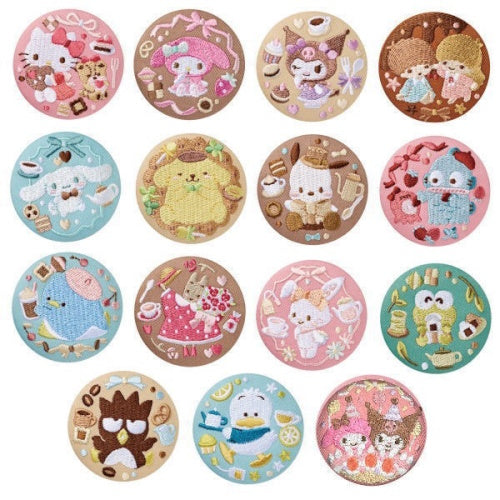 Sanrio Characters Embroidery Style Can Badge Vol. 03 Bandai 2-Inch Collectible Pin