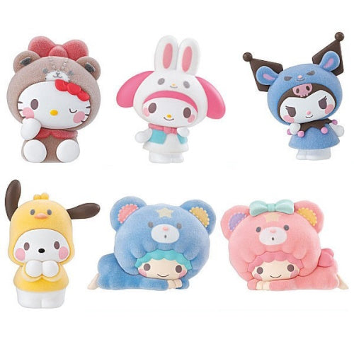 Sanrio Characters Kigurumi-zu Flocked Figure Series Bandai 2-Inch Mini-Figure