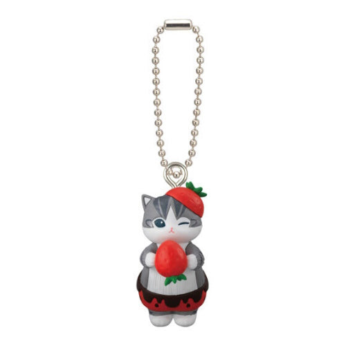Mofusand Strawberry Chocolate Cat Mascot Series Bandai 2-Inch Key Chain
