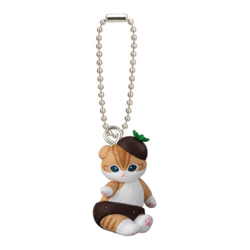 Mofusand Strawberry Chocolate Cat Mascot Series Bandai 2-Inch Key Chain