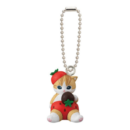 Mofusand Strawberry Chocolate Cat Mascot Series Bandai 2-Inch Key Chain