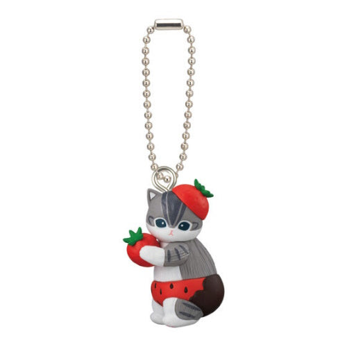 Mofusand Strawberry Chocolate Cat Mascot Series Bandai 2-Inch Key Chain