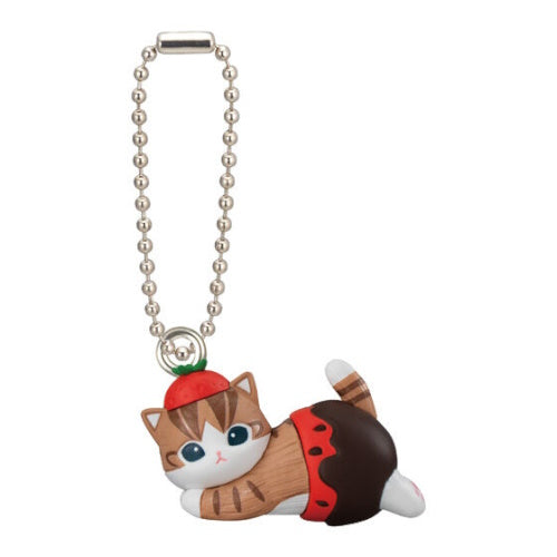 Mofusand Strawberry Chocolate Cat Mascot Series Bandai 2-Inch Key Chain