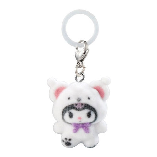 Sanrio Characters Flocked Fluffy Snow Polar Bear Dangler Mascot Bandai 1-Inch Key Chain