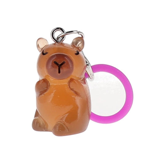 Capybara Clear Mascot Dangler Series Bright Link 1-Inch Key Chain