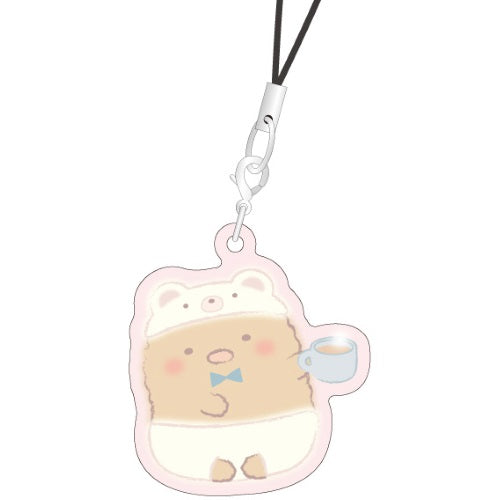 San-x Sumikko Gurashi Ouchi De Kuma Cafe Metal Charm Strap Xebec 1-Inch Key Chain