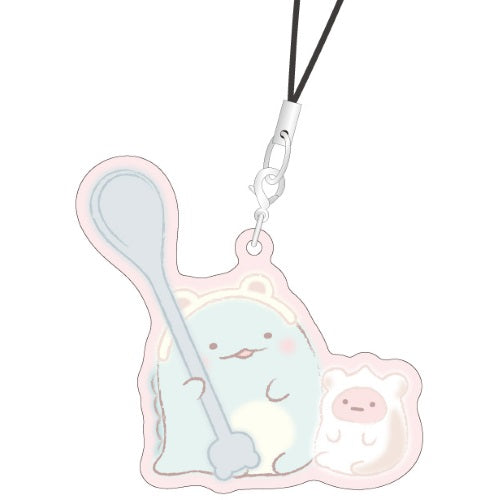 San-x Sumikko Gurashi Ouchi De Kuma Cafe Metal Charm Strap Xebec 1-Inch Key Chain