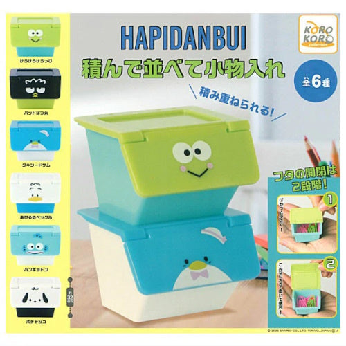 Sanrio Hapidanbui Stack And Arrange Mini Storage Case IP4 2.5-Inch Collectible
