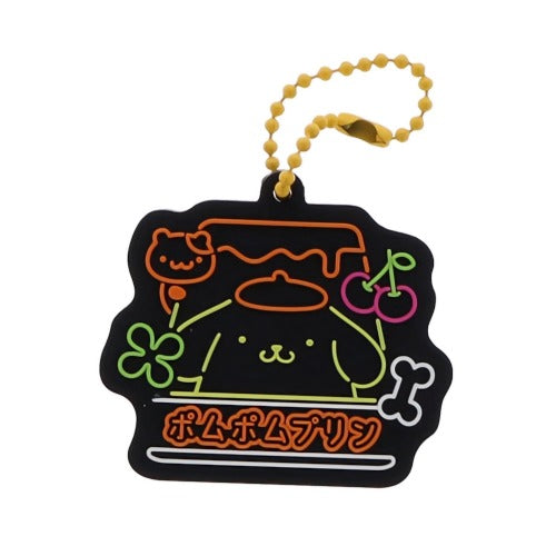 Sanrio Characters Vivid Neon Rubber Sign Mascot 2-Inch Key Chain