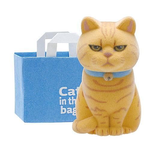 Cat In A Paper Bag Flocked Figure Series Kitan Club 2-Inch Mini-Figure
