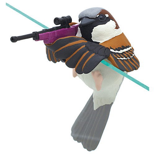 Bird's Holiday Sniper Sparrow Series Kitan Club 2-Inch Mini-Figure