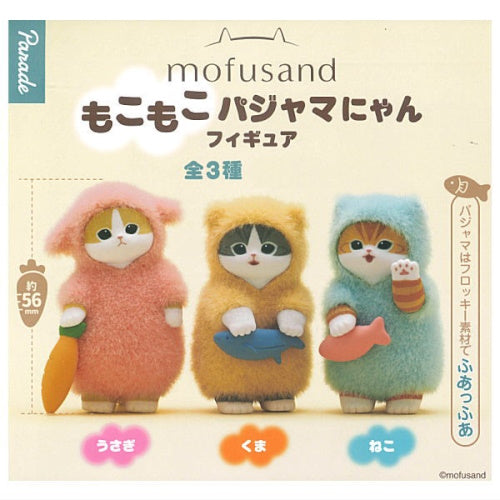 Mofusand Nyan Fluffy Pajama Cat Figure Series Parade 2-Inch Mini-Figure