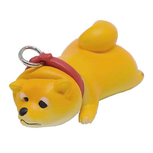 Chubby Reluctant Shiba Inu Strap Series Qualia 1-Inch Key Chain