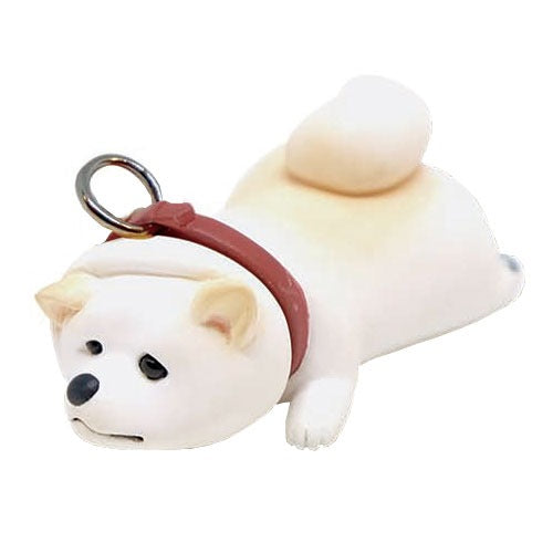 Chubby Reluctant Shiba Inu Strap Series Qualia 1-Inch Key Chain