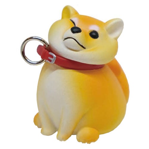 Chubby Reluctant Shiba Inu Strap Series Qualia 1-Inch Key Chain