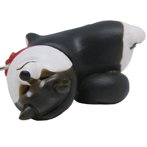 Chubby Reluctant Shiba Inu Strap Series Qualia 1-Inch Key Chain