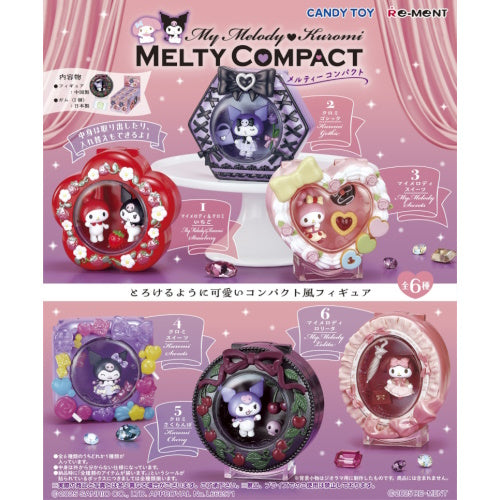 Sanrio My Melody And Kuromi Melty Compact Re-Ment 3-Inch Collectible