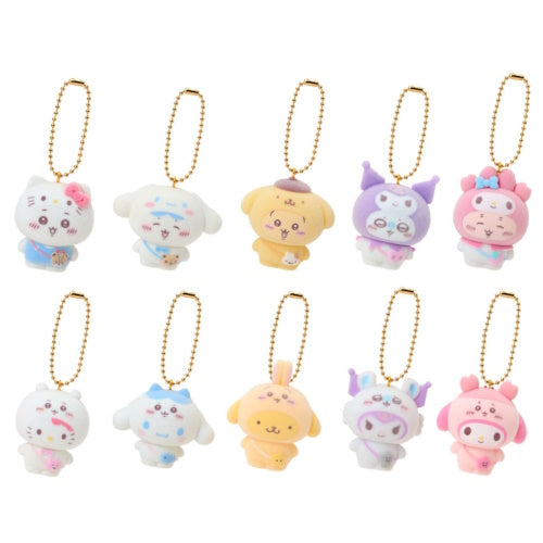 Sanrio x Chiikawa Secret Flocked Charm Series Sanrio Original 1-Inch Key Chain