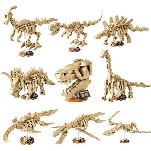 Dinosaur Luminous Skeleton Fossil Figure Series Sluban 3-Inch Building Block Set