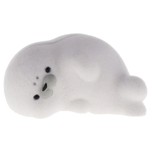 Plump Flocked Harp Seal Mascot Stand Stones 1.5-Inch Mini-Figure