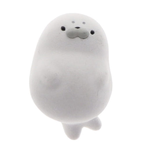 Plump Flocked Harp Seal Mascot Stand Stones 1.5-Inch Mini-Figure