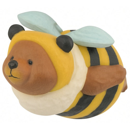 Wood Carved Honeybee Bear Mascot Series Toys Cabin 1.5-Inch Key Chain