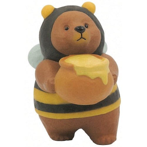 Wood Carved Honeybee Bear Mascot Series Toys Cabin 1.5-Inch Key Chain