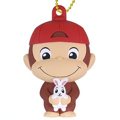 Curious George Petanko Mascot Vol. 02 Takara Tomy 1-Inch Key Chain