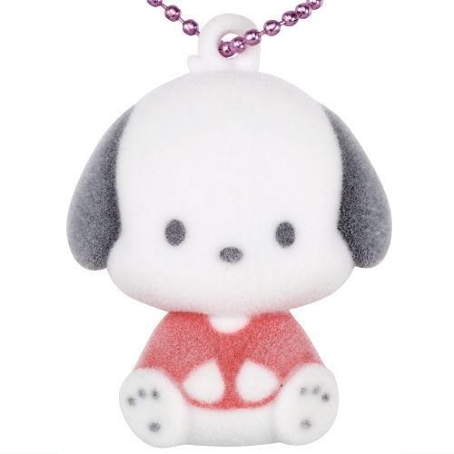 Sanrio Characters Fluffy Flocked Mascot Series Takara Tomy 1.5-Inch Key Chain