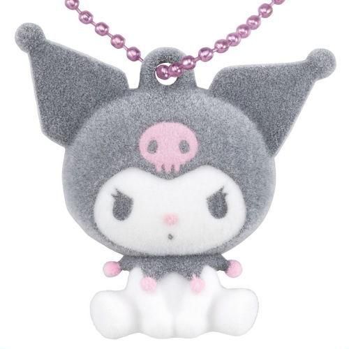 Sanrio Characters Fluffy Flocked Mascot Series Takara Tomy 1.5-Inch Key Chain