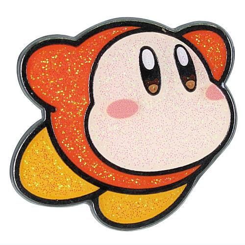 Kirby Play With Waddle Dee Glitter Pin Series Takara Tomy 1-Inch Pin