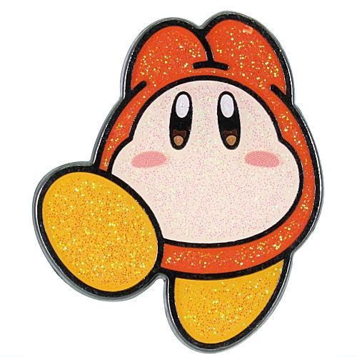 Kirby Play With Waddle Dee Glitter Pin Series Takara Tomy 1-Inch Pin