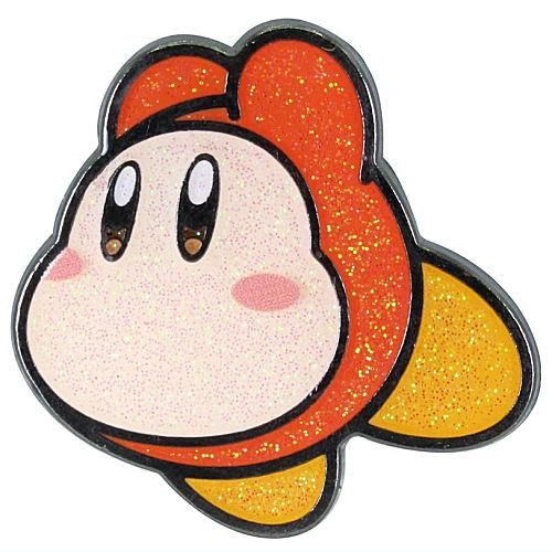 Kirby Play With Waddle Dee Glitter Pin Series Takara Tomy 1-Inch Pin
