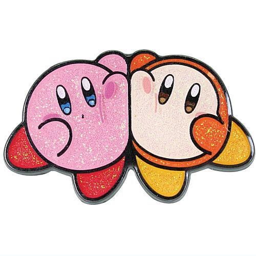 Kirby Play With Waddle Dee Glitter Pin Series Takara Tomy 1-Inch Pin