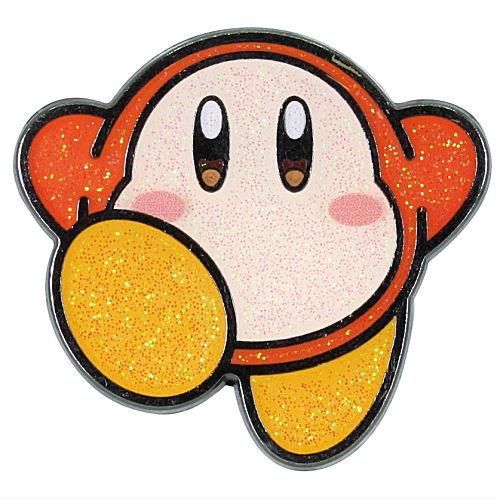 Kirby Play With Waddle Dee Glitter Pin Series Takara Tomy 1-Inch Pin