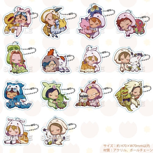 Digimon Adventure Gyao Colle Trading Acrylic Keychain Y-Line 1.5-Inch Collectible