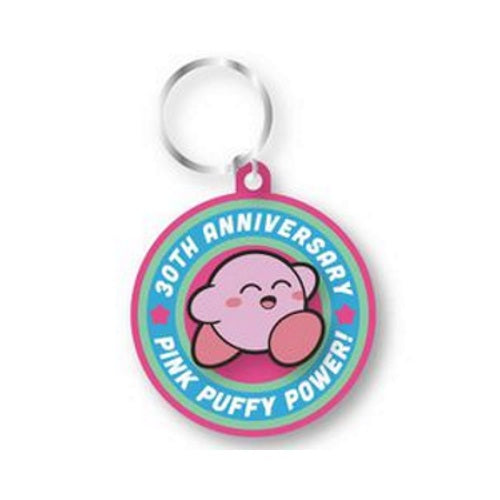 Kirby Pink Puffy Power 30th Anniversary Embroidery Vol. 02 Ensky 1.5-Inch Key Chain