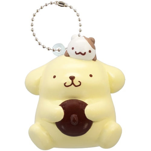 San-X Pompompurin Soft Key Holder F-Toys 2.5-Inch Key Chain Mini-Figure