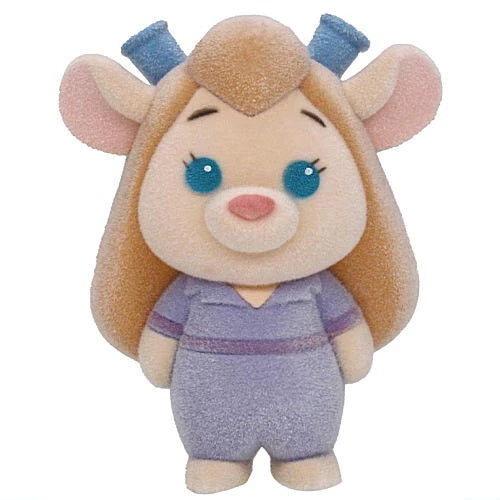 Disney Chip And Dale Rescue Rangers Flocked Fuzzy Figure Takara Tomy 2-Inch Mini-Figure
