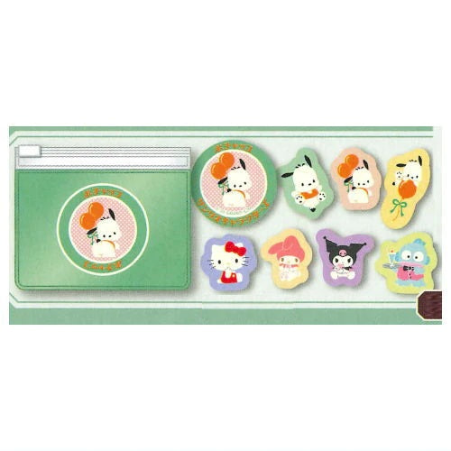 Sanrio Characters Retro Sticker With Pouch Takara Tomy 2-Inch Collectible Toy
