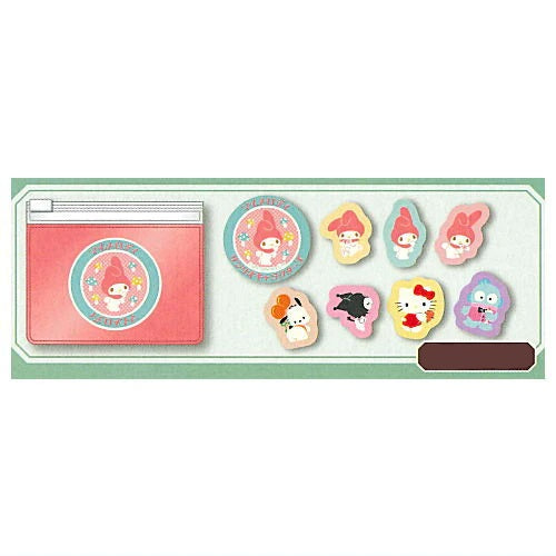 Sanrio Characters Retro Sticker With Pouch Takara Tomy 2-Inch Collectible Toy