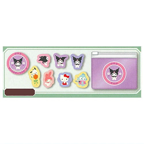 Sanrio Characters Retro Sticker With Pouch Takara Tomy 2-Inch Collectible Toy