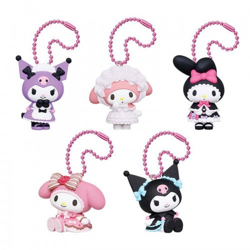 Sanrio My Melody And Kuromi Lolita Dolly Ball Chain Takara Tomy 1-Inch Key Chain