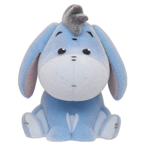 Disney Winnie The Pooh Flocked Fuzzy Figure Takara Tomy 2-Inch Mini-Figure