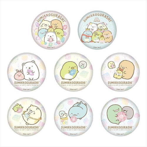 San-x Sumikko Gurashi Glitter Can Badge Twinkle 3-Inch Collectible Pin